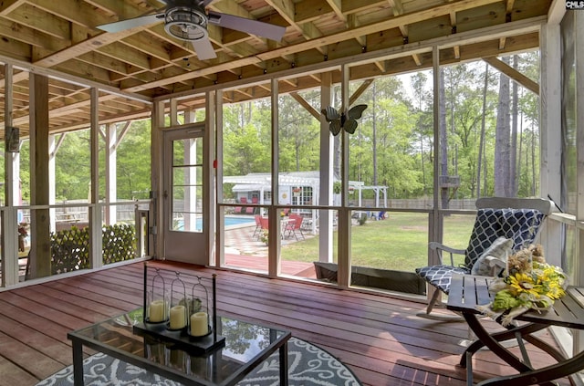 304 Oakhurst Pl, Blythewood, SC 29016 - sunroom with ceiling fan