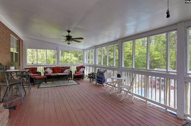 304 Oakhurst Pl, Blythewood, SC 29016 - sunroom / solarium with an outdoor living space and ceiling fan