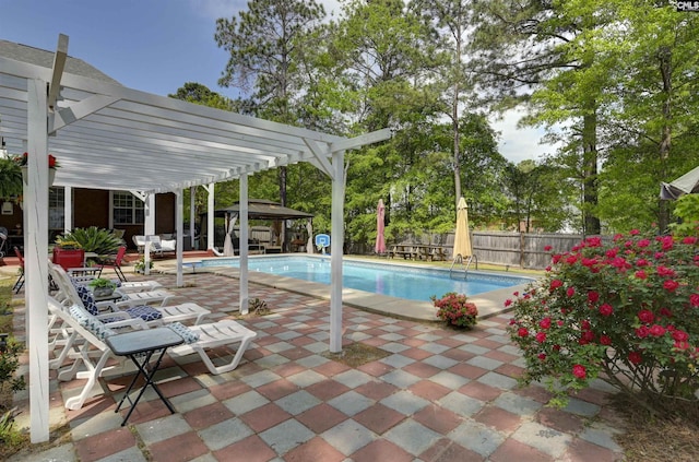 304 Oakhurst Pl, Blythewood, SC 29016 - view of pool with a fenced in pool, a pergola, a patio area, a gazebo, and fence