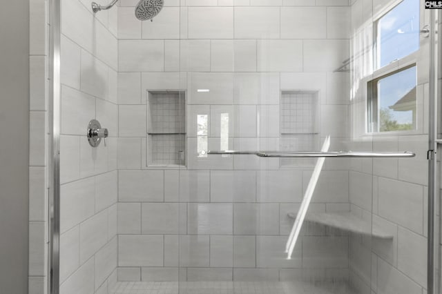 interior space featuring a shower stall
