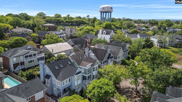 bird's eye view with a residential view