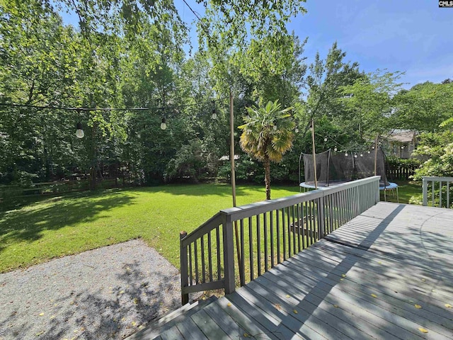 134 Birdsong Trl, Chapin, SC 29036 - deck featuring a trampoline and a lawn