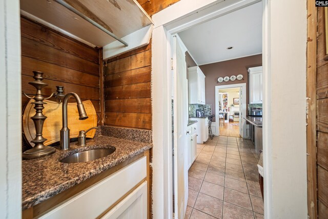 131 Pine St, Salley, SC 29137 - bathroom with tasteful backsplash, vanity, and tile patterned flooring