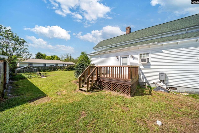 131 Pine St, Salley, SC 29137 - view of yard with a wooden deck and fence