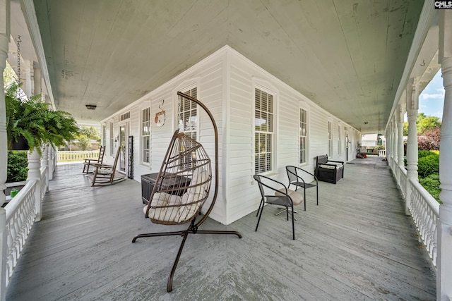 131 Pine St, Salley, SC 29137 - wooden terrace featuring covered porch
