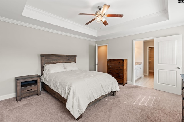 126 Sunset Bay Ln, Lexington, SC 29072 - bedroom featuring crown molding, a raised ceiling, and light carpet