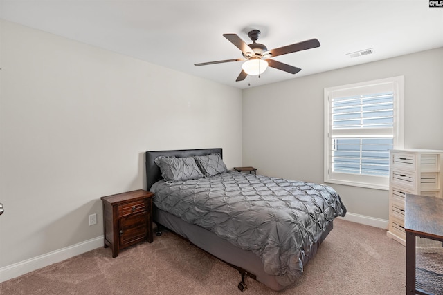 126 Sunset Bay Ln, Lexington, SC 29072 - bedroom featuring carpet, visible vents, baseboards, and a ceiling fan