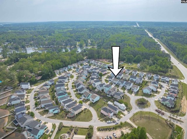 126 Sunset Bay Ln, Lexington, SC 29072 - birds eye view of property featuring a forest view and a residential view