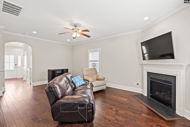 126 Sunset Bay Ln, Lexington, SC 29072 - living room featuring ceiling fan, a wealth of natural light, visible vents, and recessed lighting