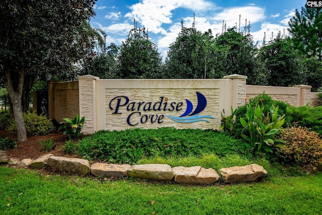 view of community sign