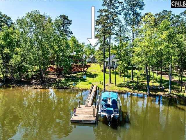 1168 Peninsula Dr, Prosperity, SC 29127 - dock area featuring a yard and a water view