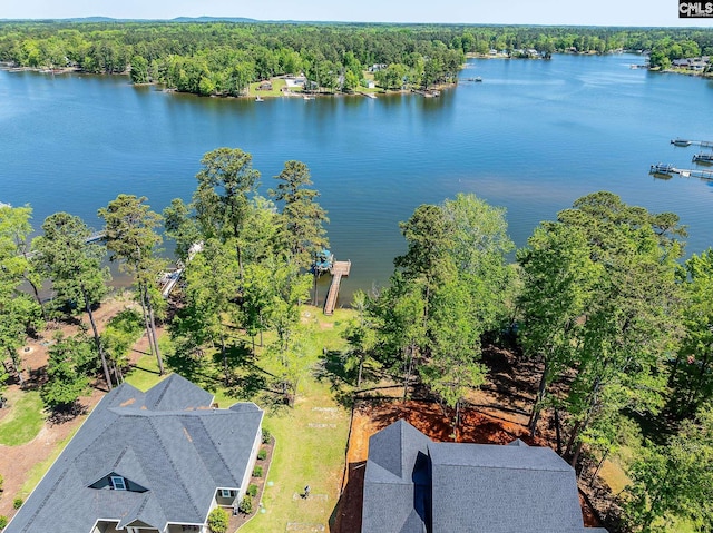 1168 Peninsula Dr, Prosperity, SC 29127 - birds eye view of property featuring a view of trees and a water view