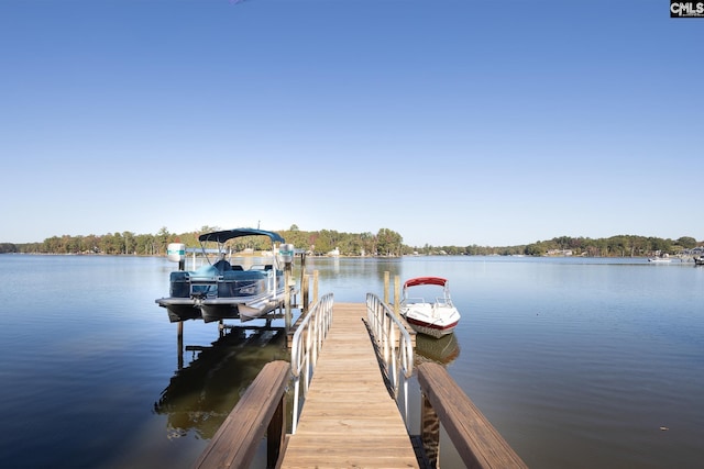 1168 Peninsula Dr, Prosperity, SC 29127 - view of dock with boat lift and a water view