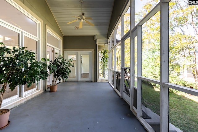 1168 Peninsula Dr, Prosperity, SC 29127 - unfurnished sunroom featuring ceiling fan