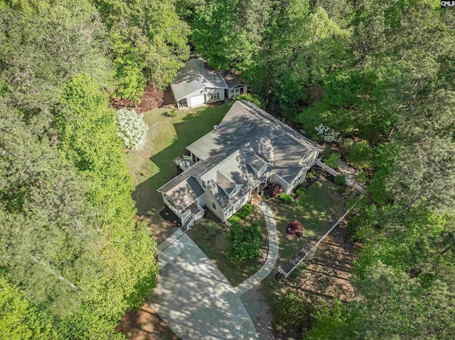 107 Turkey Ridge Ln, Lugoff, SC 29078 - birds eye view of property with a forest view
