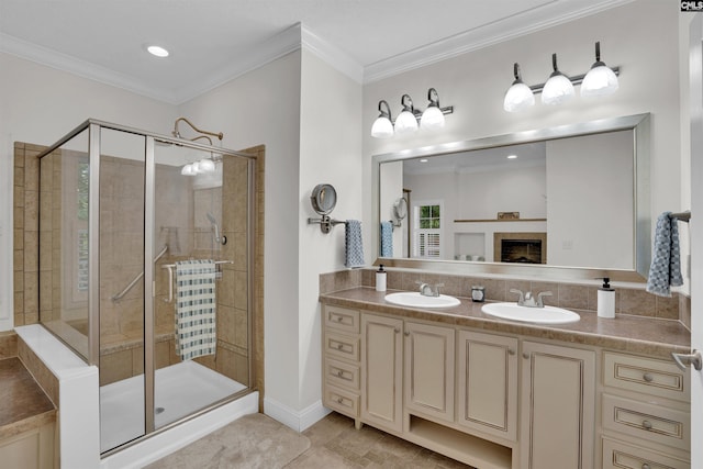 107 Turkey Ridge Ln, Lugoff, SC 29078 - full bath with a sink, double vanity, and a stall shower