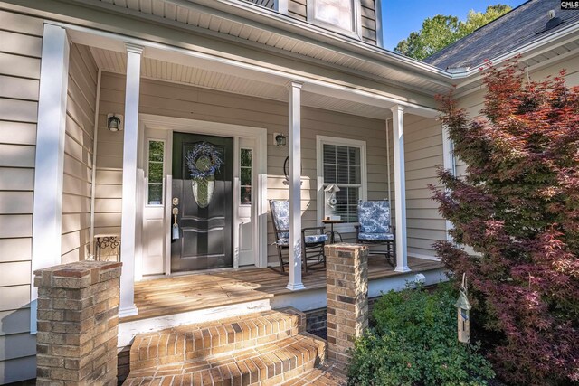 107 Turkey Ridge Ln, Lugoff, SC 29078 - property entrance featuring a porch