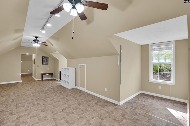 107 Turkey Ridge Ln, Lugoff, SC 29078 - bonus room featuring lofted ceiling, baseboards, and ceiling fan