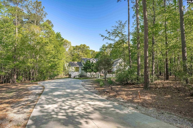 107 Turkey Ridge Ln, Lugoff, SC 29078 - view of front of property featuring concrete driveway and a forest view