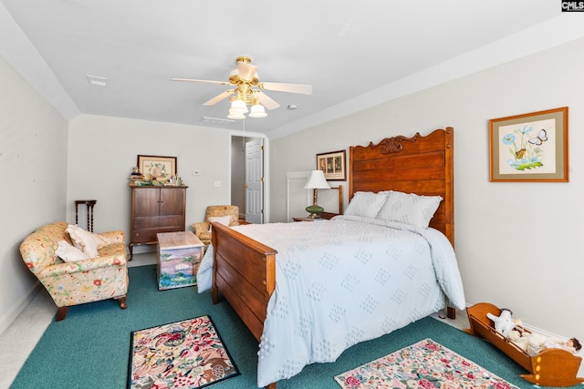 411 Turkey Point Cir, Columbia, SC 29223 - carpeted bedroom with visible vents, baseboards, and ceiling fan