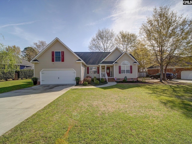 78 Southern Oak Dr, Camden, SC 29020 - view of front facade featuring concrete driveway, a front lawn, and a garage