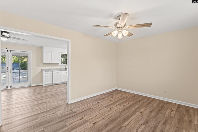 1015 Mandel Dr, Columbia, SC 29210 - spare room with light wood-type flooring, baseboards, and ceiling fan