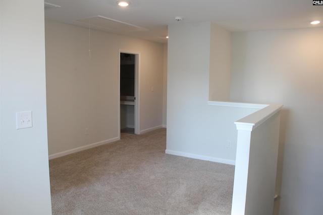 518 Cricket Chirp Ln, Elgin, SC 29045 - empty room with attic access, carpet flooring, recessed lighting, and baseboards