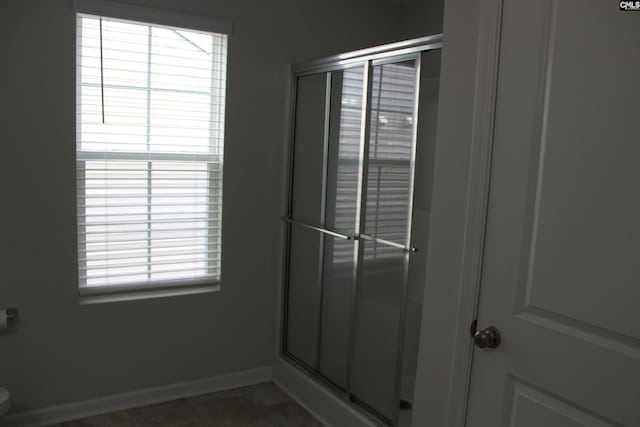 518 Cricket Chirp Ln, Elgin, SC 29045 - full bath featuring baseboards, a shower with door, plenty of natural light, and toilet