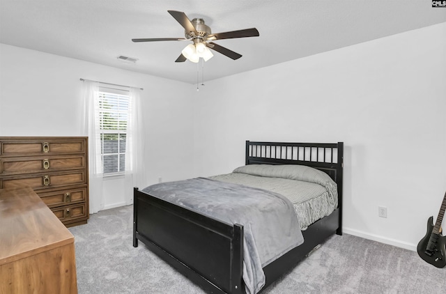 520 Blue Lake Dr, Lexington, SC 29072 - bedroom featuring light colored carpet, baseboards, a ceiling fan, and visible vents