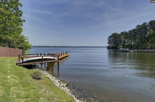 1305 Rock Island Rd, Gilbert, SC 29054 - dock area with a water view and fence