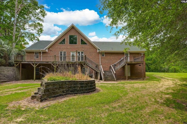 2310 Priceville Rd, Gilbert, SC 29054 - rear view of property with stairway, brick siding, and a deck
