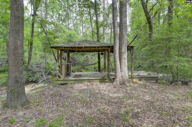 2310 Priceville Rd, Gilbert, SC 29054 - view of yard with a forest view and a gazebo