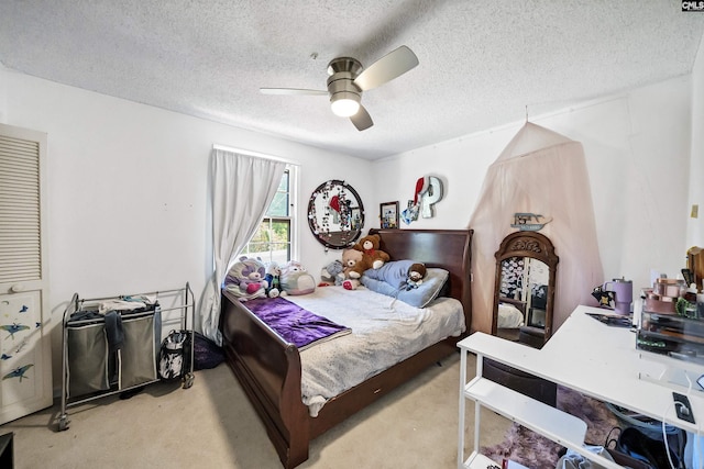 320 Brookshire Dr, Columbia, SC 29210 - carpeted bedroom with a textured ceiling and a ceiling fan