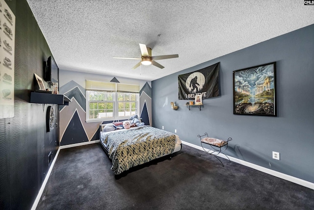 320 Brookshire Dr, Columbia, SC 29210 - carpeted bedroom featuring baseboards, a textured ceiling, and ceiling fan