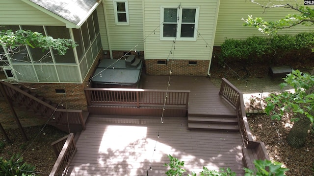 deck with stairway