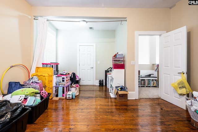 rec room featuring hardwood / wood-style floors