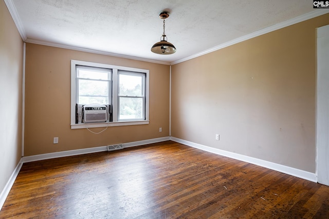 1742 Orrs Station Rd, Chester, SC 29706 - empty room with hardwood / wood-style floors, cooling unit, baseboards, ornamental molding, and visible vents