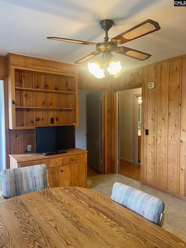 326 Nell St, Batesburg, SC 29006 - bedroom featuring wood walls and ceiling fan