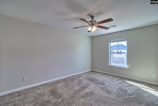258 Gum Swamp Trl, West Columbia, SC 29169 - carpeted empty room featuring visible vents, a ceiling fan, and baseboards