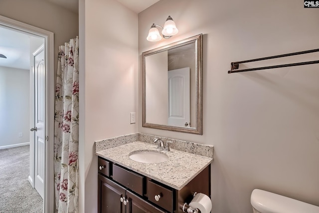 258 Gum Swamp Trl, West Columbia, SC 29169 - bathroom with baseboards, toilet, and vanity