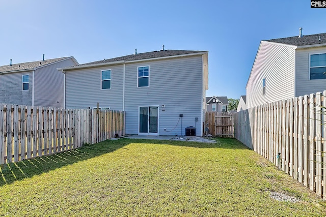 258 Gum Swamp Trl, West Columbia, SC 29169 - rear view of property featuring a lawn, a fenced backyard, and cooling unit