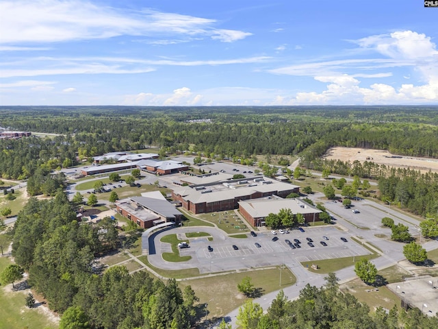 bird's eye view featuring a view of trees