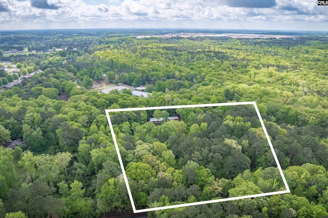 drone / aerial view with a forest view