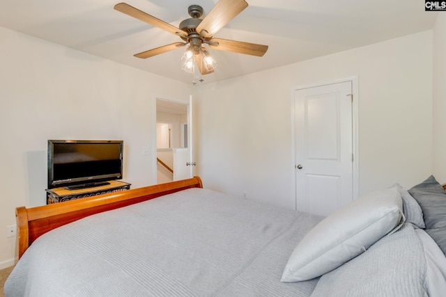 bedroom featuring a ceiling fan