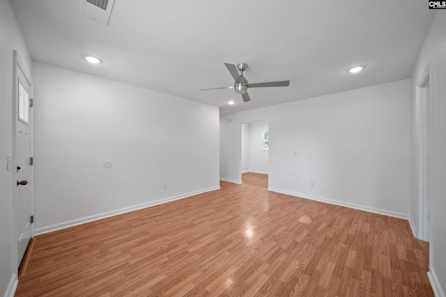 1203 Basil Rd, Swansea, SC 29160 - unfurnished room featuring recessed lighting, light wood-style flooring, baseboards, visible vents, and a ceiling fan
