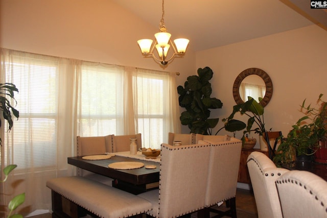 640 Mangrove Trl, Columbia, SC 29229 - dining area featuring an inviting chandelier and lofted ceiling