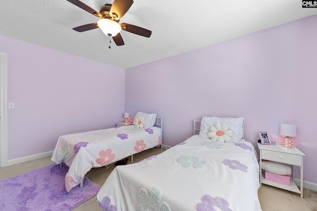 257 Popes Ln, Lexington, SC 29072 - carpeted bedroom featuring a ceiling fan, baseboards, and a textured ceiling