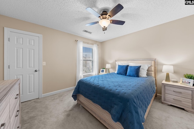 257 Popes Ln, Lexington, SC 29072 - bedroom featuring light colored carpet, baseboards, ceiling fan, and a textured ceiling