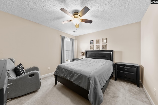 257 Popes Ln, Lexington, SC 29072 - carpeted bedroom with a textured ceiling, a ceiling fan, and baseboards