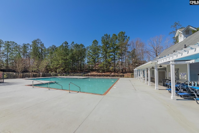 257 Popes Ln, Lexington, SC 29072 - community pool with a patio, fence, and a ceiling fan